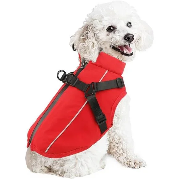 Dog Winter Coat Reflective Water-Resistant Jacket, Fleece Lined Puppy XS - Picture 3 of 8